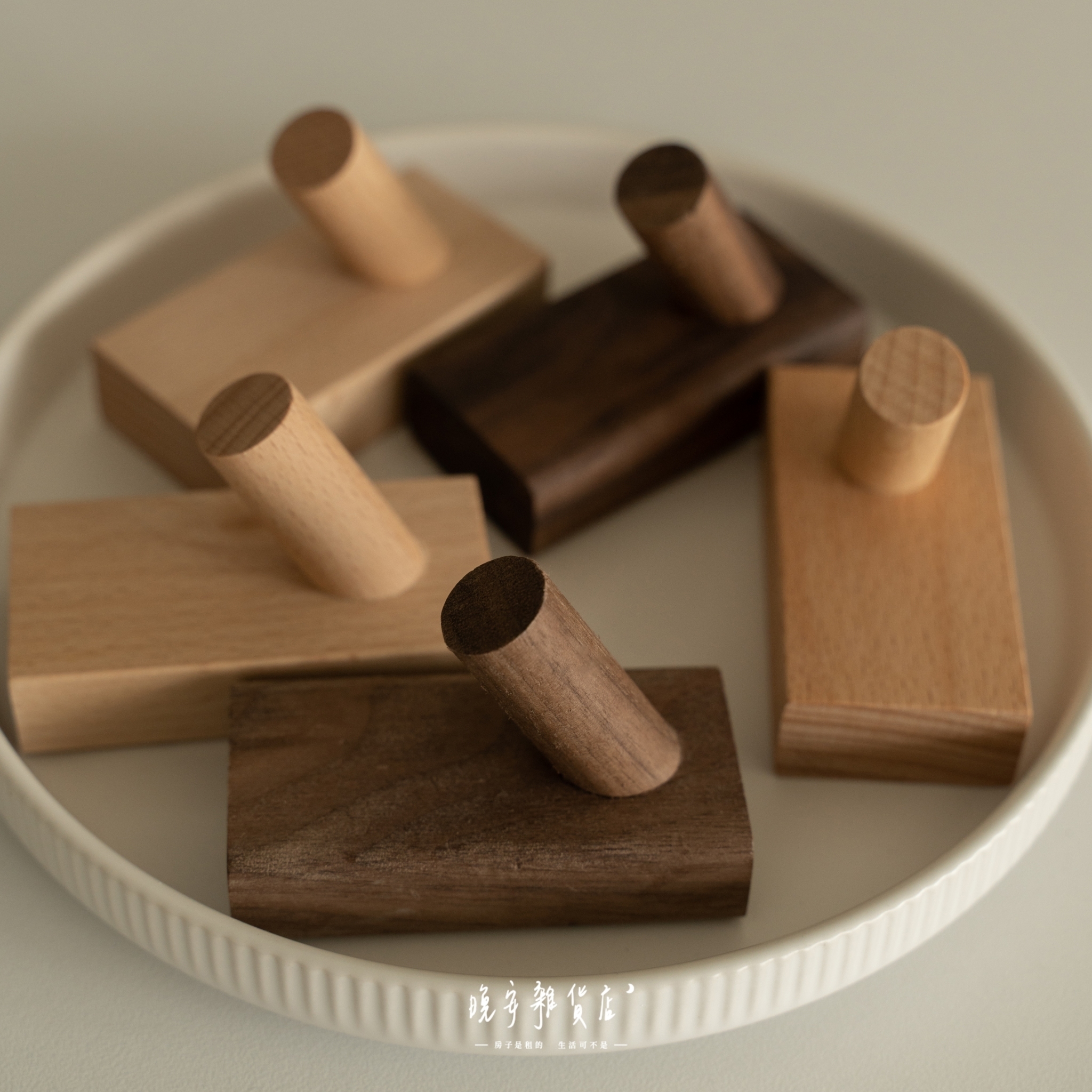 【實木長方塊】衣帽雜物掛鉤