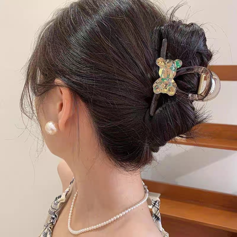 [2 for RM10] Premium French Bear Medium Hair Claw