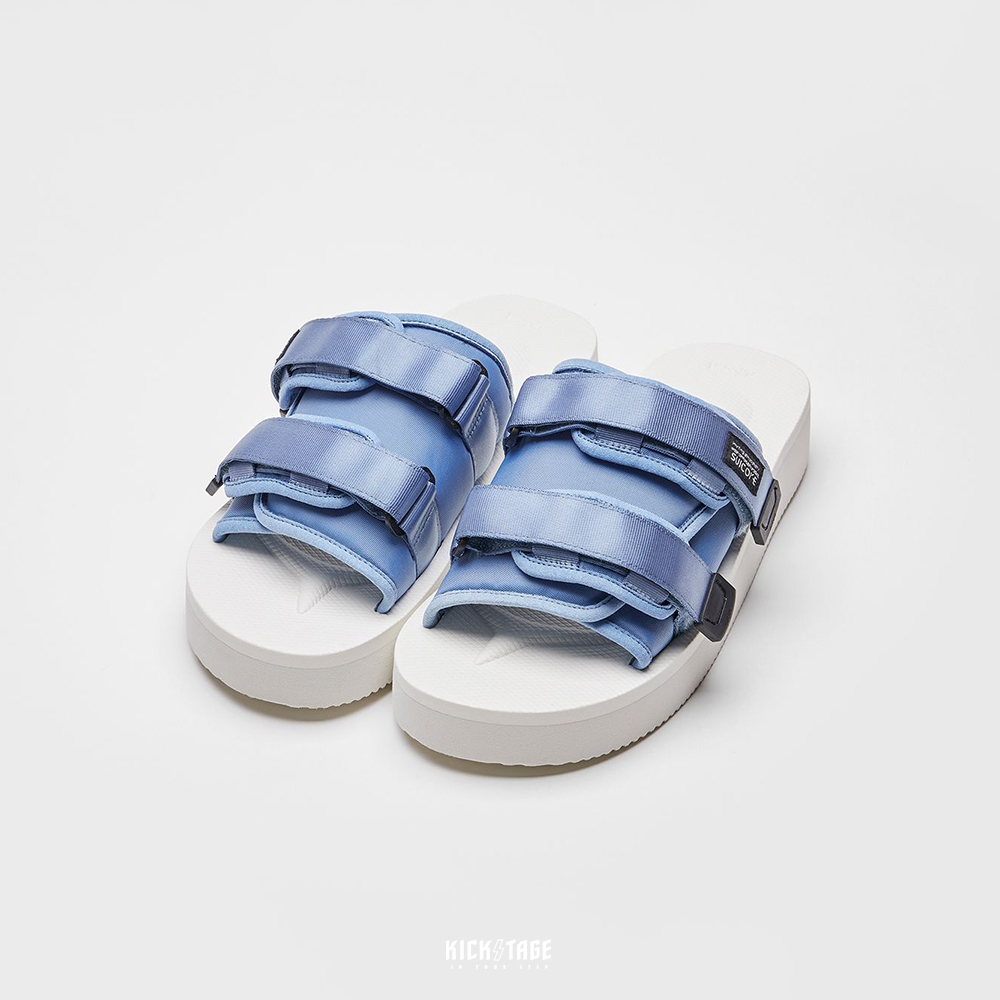 [出清商品售出無退換] SUICOKE MOTO-PO - Blue/white 淺藍白 尼龍 厚底 魔鬼氈 拖鞋【SK23056POBLW】