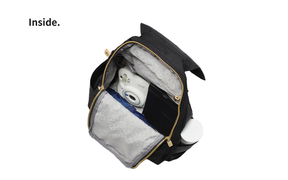 satana Soldier 小拉鍊後背包 海軍藍色 SOS0972-225 內部隔層照