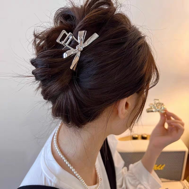 [2 RM10] Simple Bow Small Metal Grab Clip