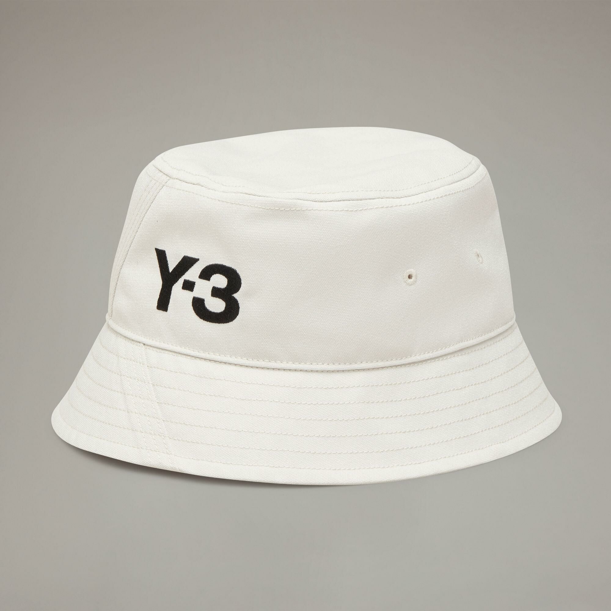 【 Y-3 BUCKET HAT 刺繡漁夫帽 - 灰白 】