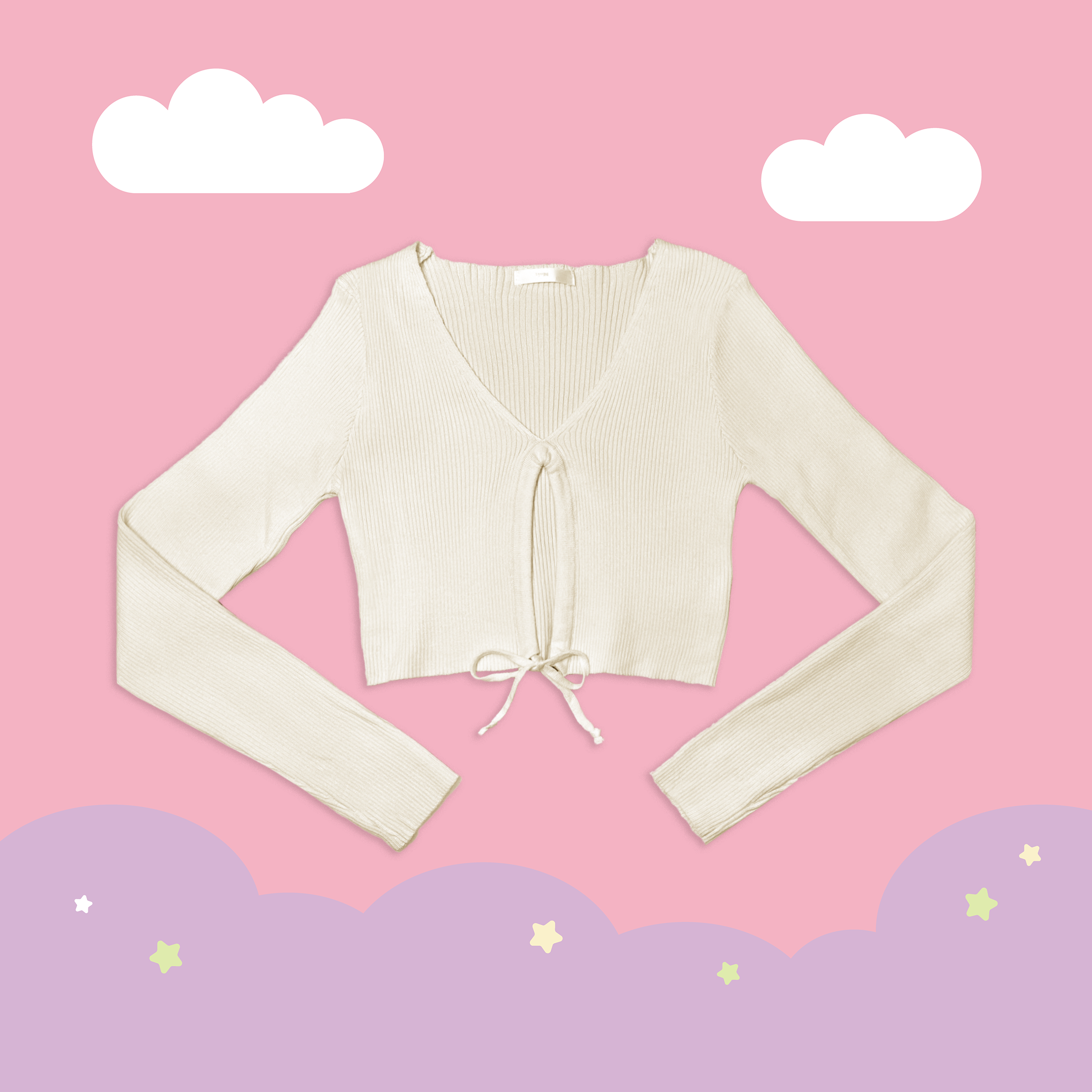 こ♡こ 綁帶針織長袖衣