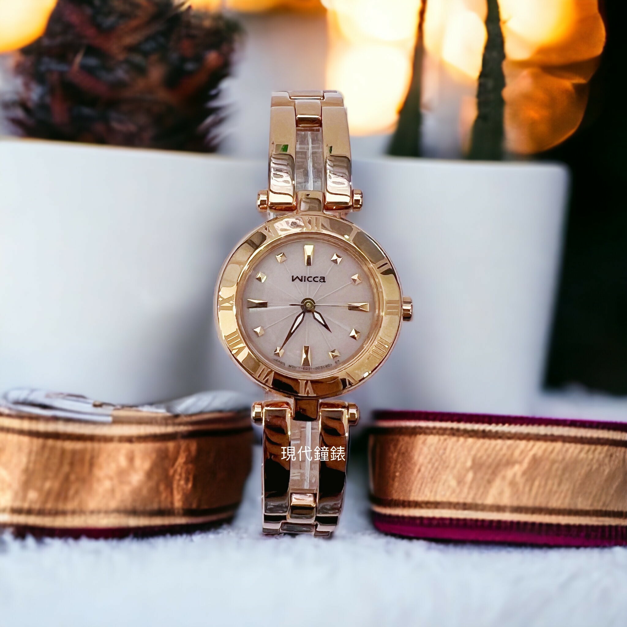 【CITIZEN 星辰】WICCA系列 粉紅耀眼太陽能女錶 KP2-621-93 24mm 現代鐘錶