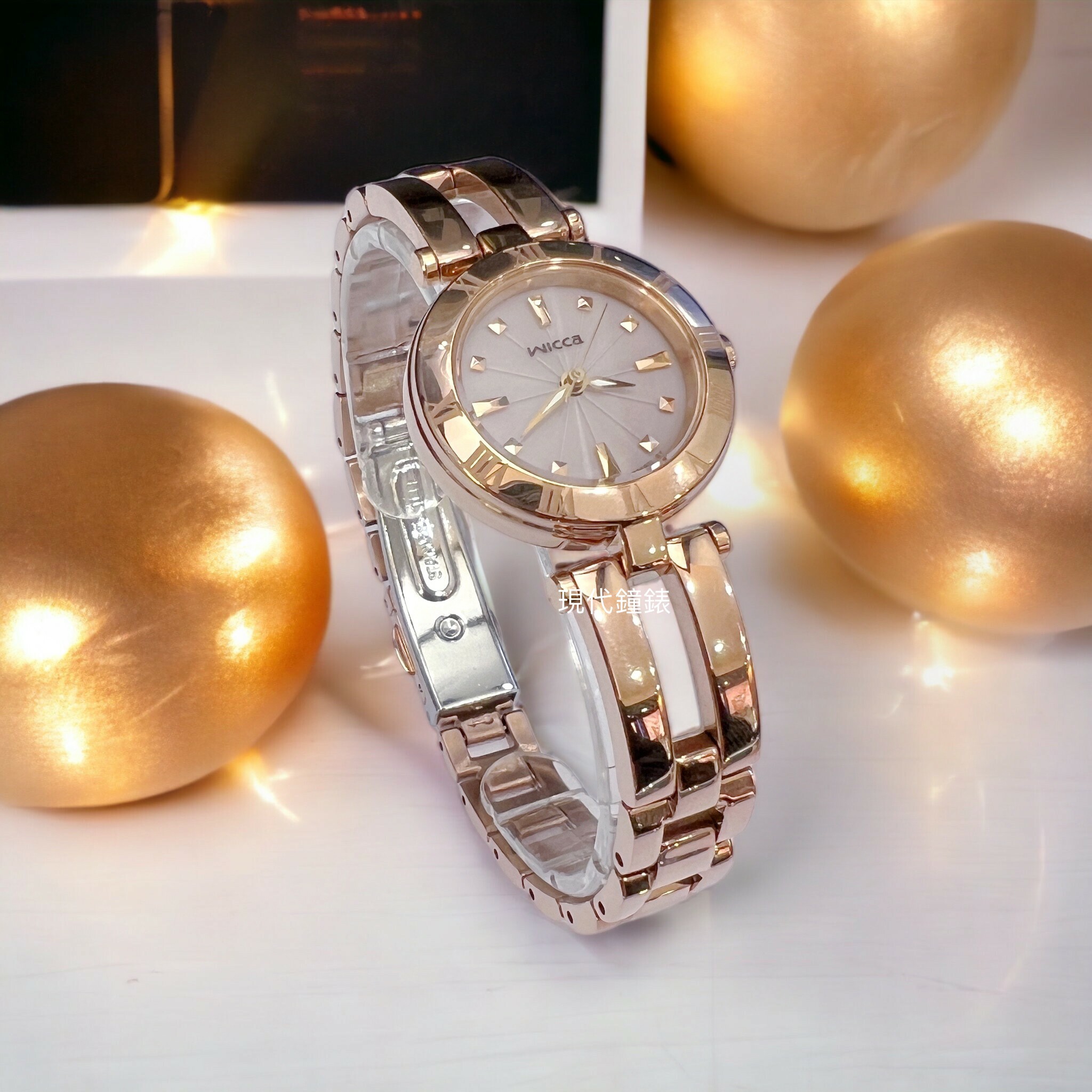 【CITIZEN 星辰】WICCA系列 粉紅耀眼太陽能女錶 KP2-621-93 24mm 現代鐘錶