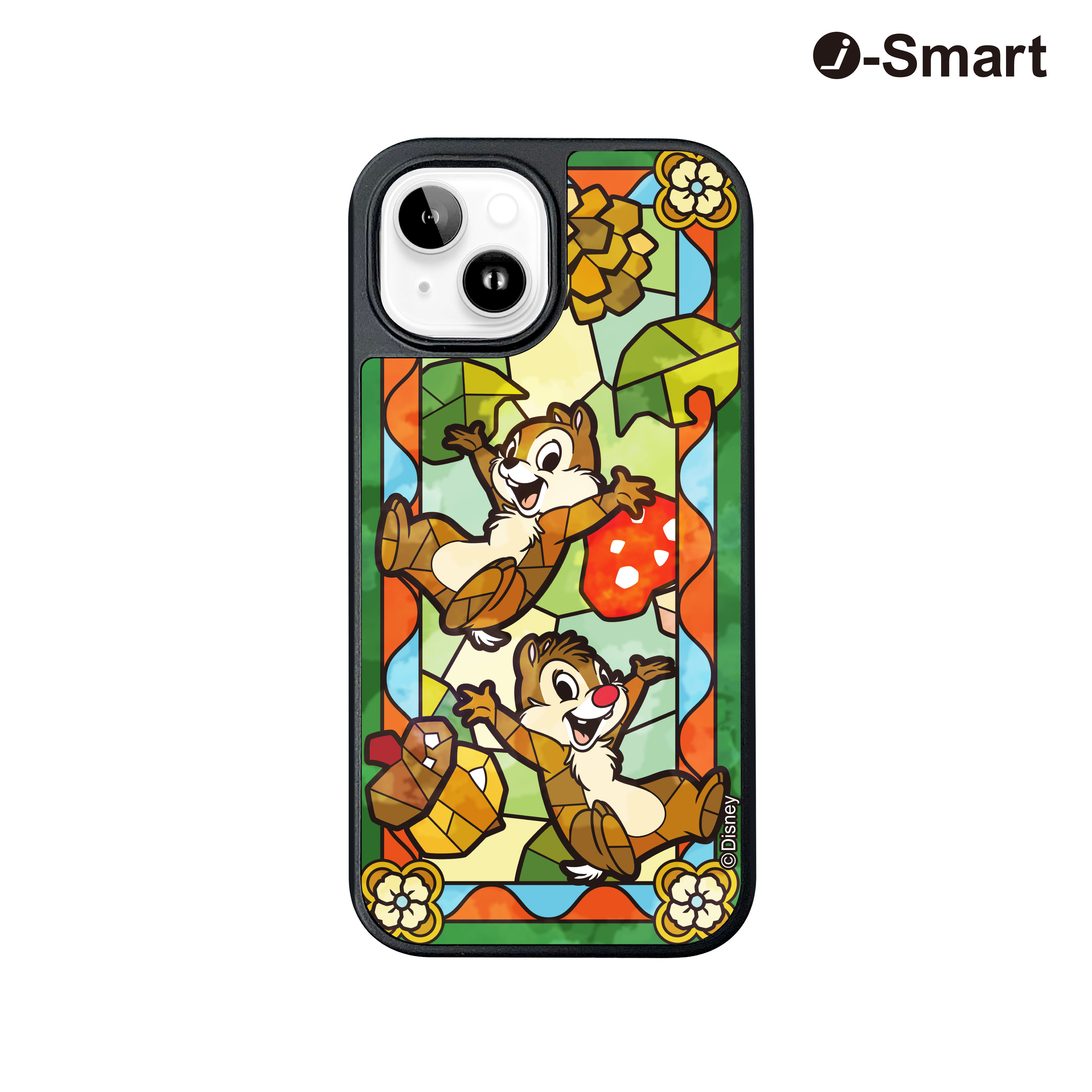 i-Smart 迪士尼彩繪玻璃手機殼 - Chip 'n Dale