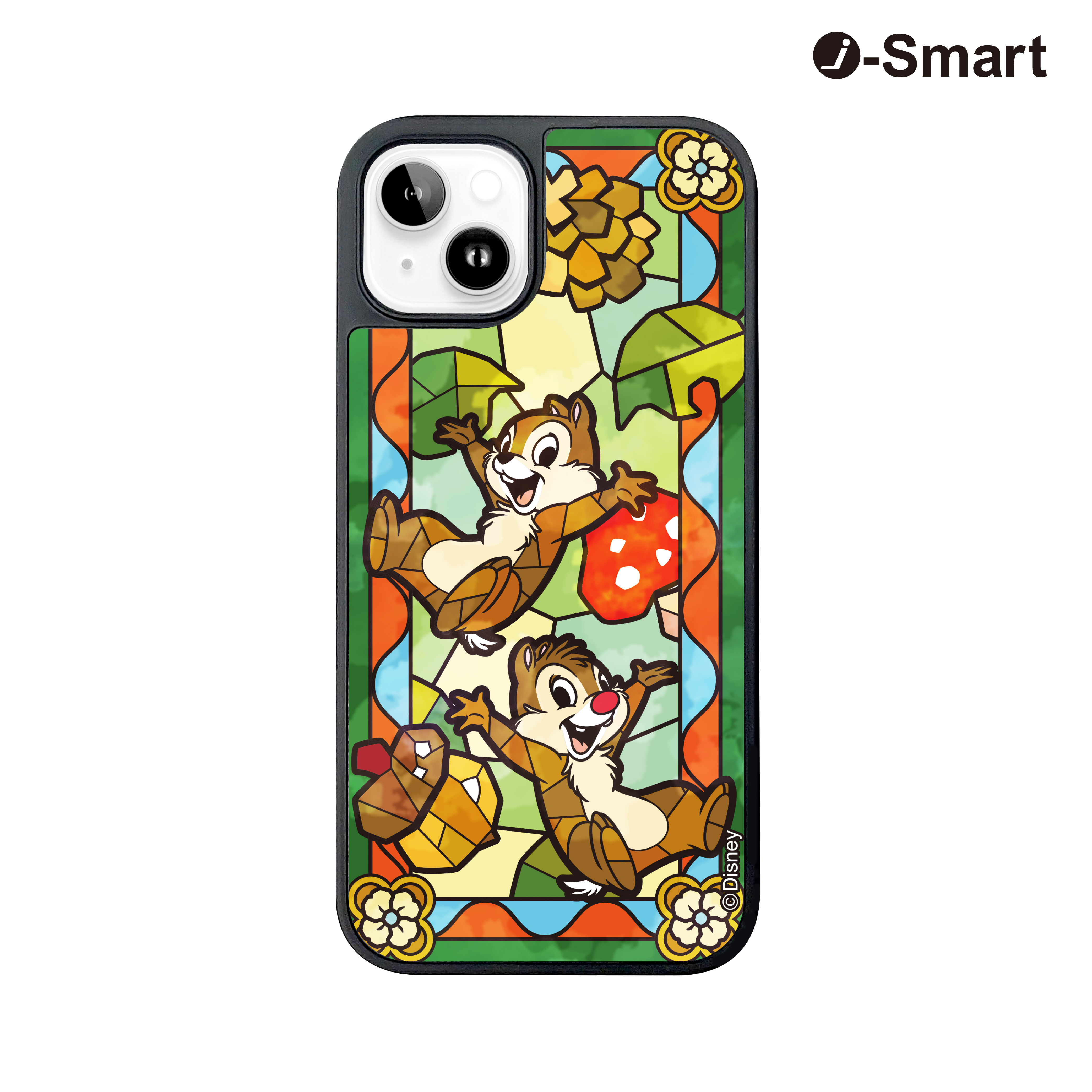 i-Smart 迪士尼彩繪玻璃手機殼 - Chip 'n Dale