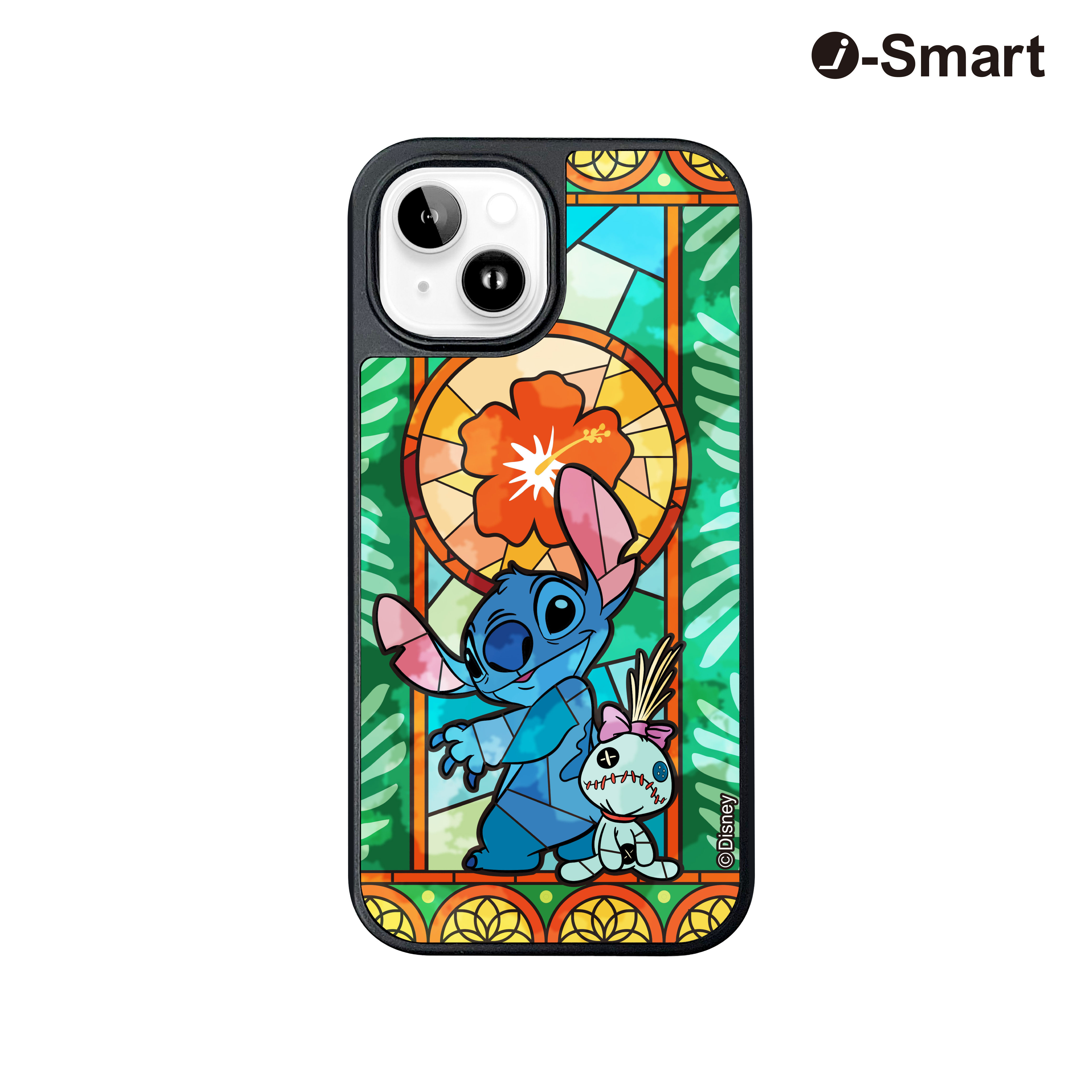 i-Smart 迪士尼彩繪玻璃手機殼-史迪仔 Stitch