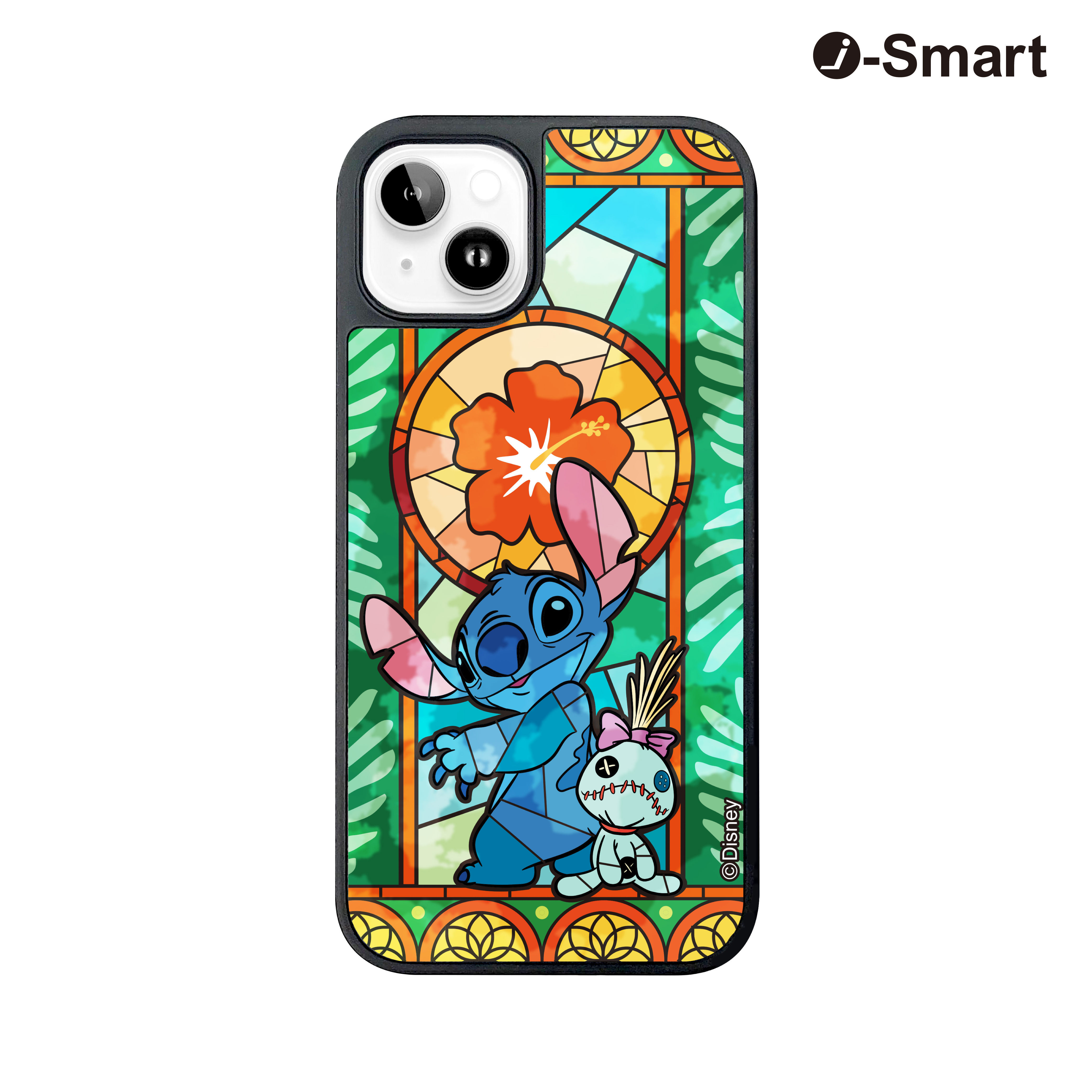 i-Smart 迪士尼彩繪玻璃手機殼-史迪仔 Stitch