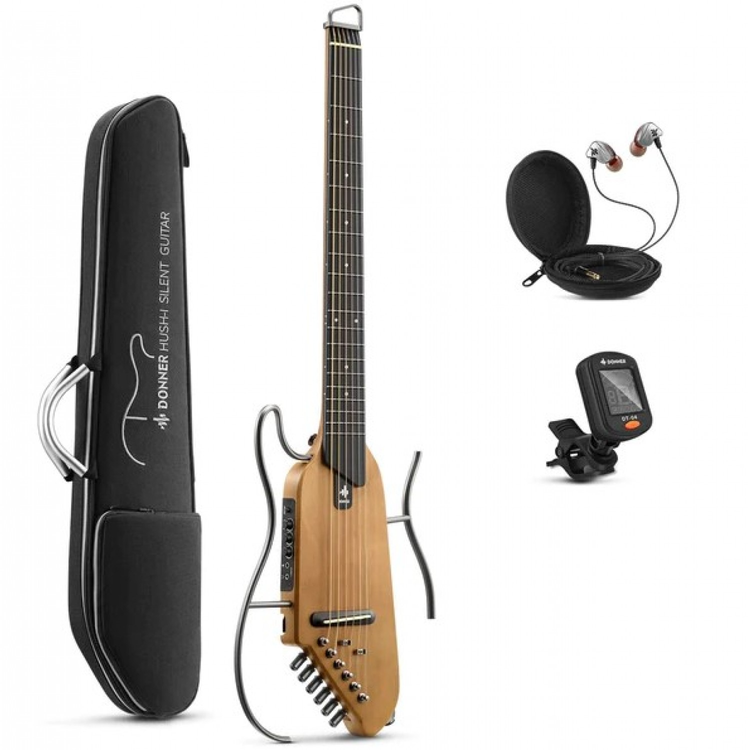Donner Donnerdeal HUSH-I Maple-Natural Silent Guitar 靜音吉他 楓木色 — 三峽吉他 / Bass｜YA! 玩音樂