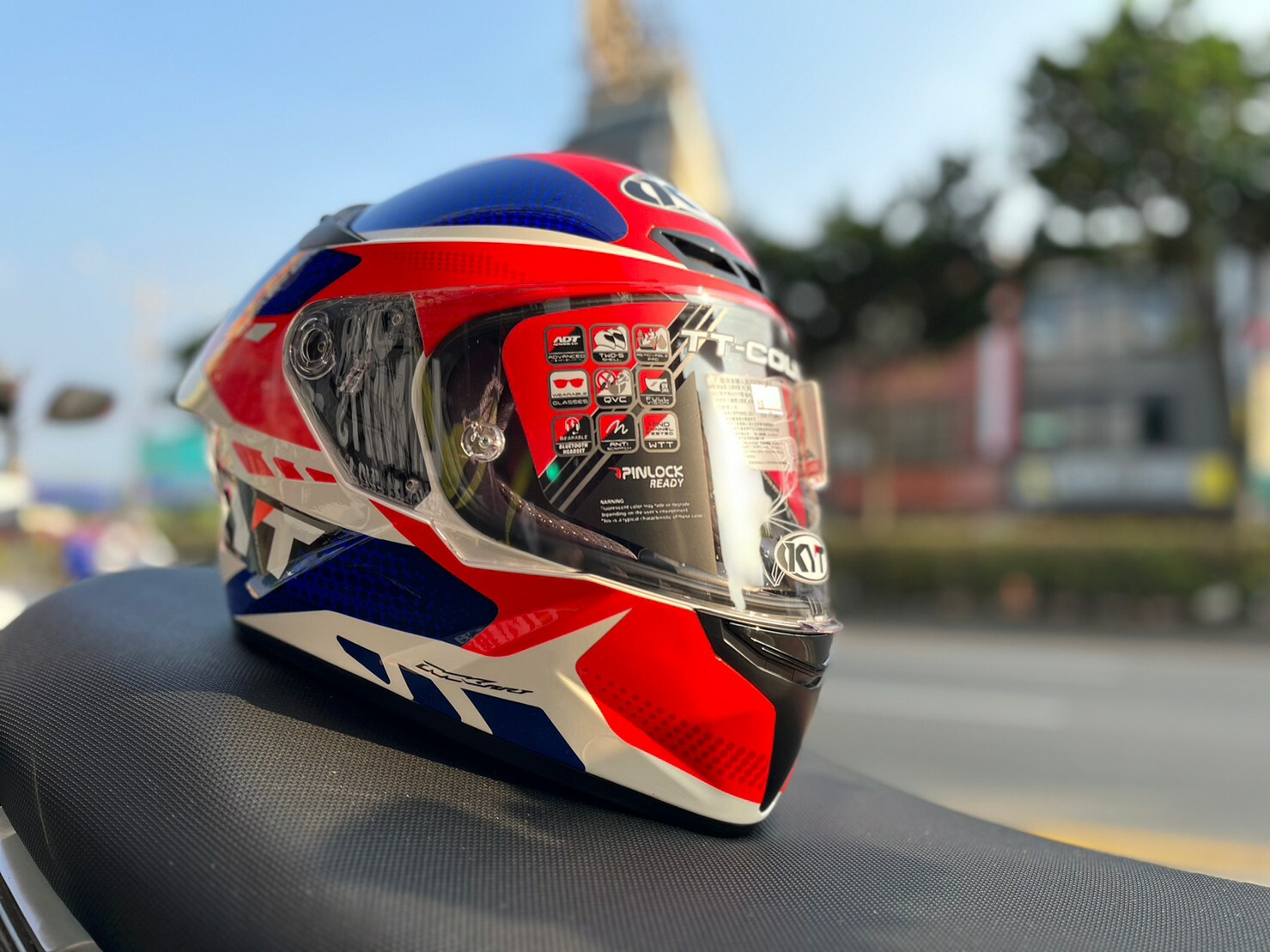 KYT TT COURSE #G 藍紅 全罩 TTC