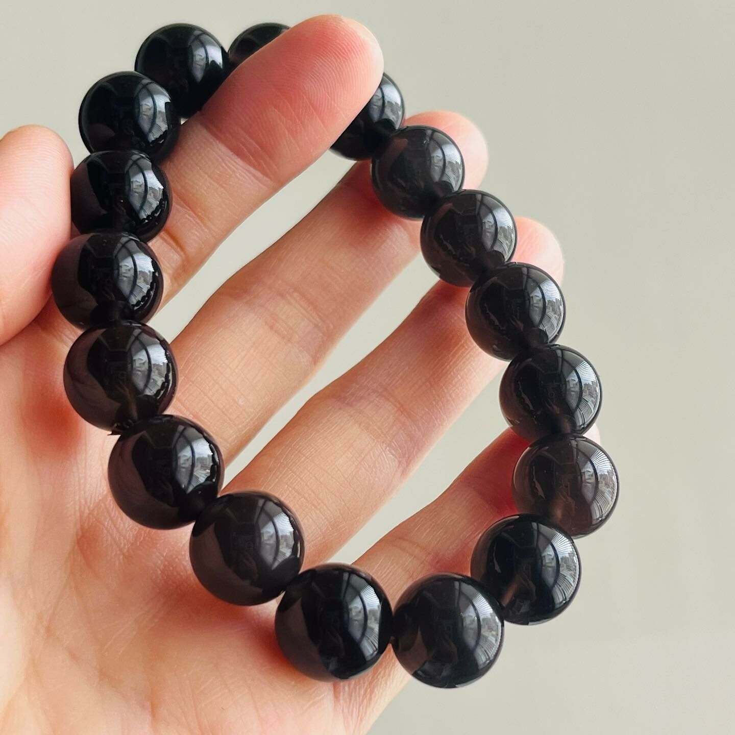 [原石] 冰種黑曜石 / 阿帕契之淚 水晶手串