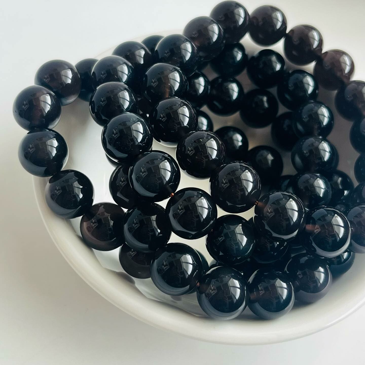 [原石] 冰種黑曜石 / 阿帕契之淚 水晶手串