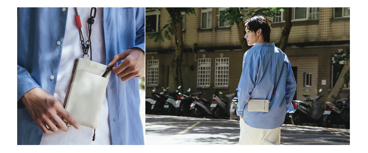 HMM Flip雙向皮革貼身包,手機包,小型隨身包