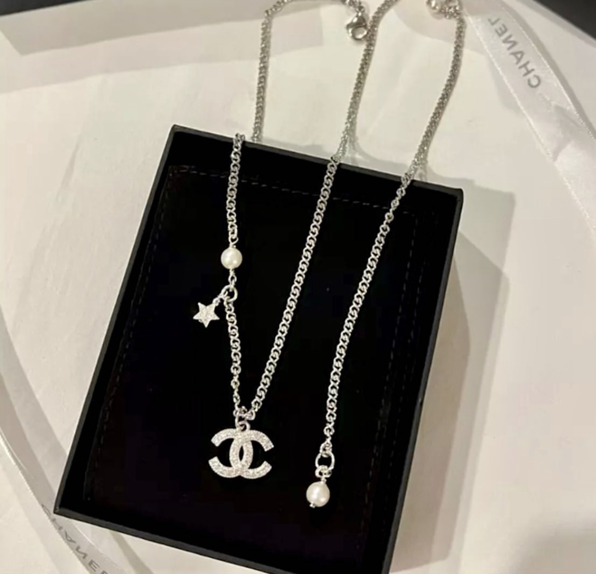 18k香奶奶”夢幻銀鑽星空珍珠系高奢定製項鍊