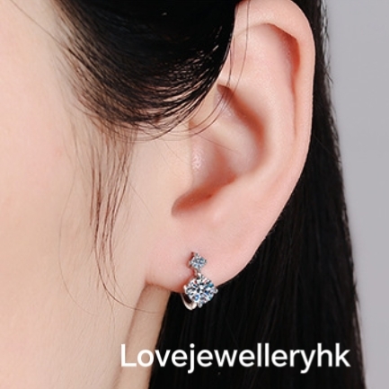 莫桑鑽氣質簡約耳圈  E1.2C044