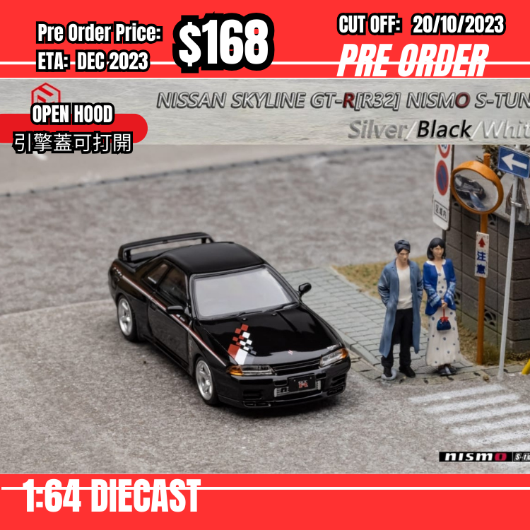 PO-$168 * FH *1:64 Nissan Skyline GTR R32 Nismo S Tune Black [OD18/10]