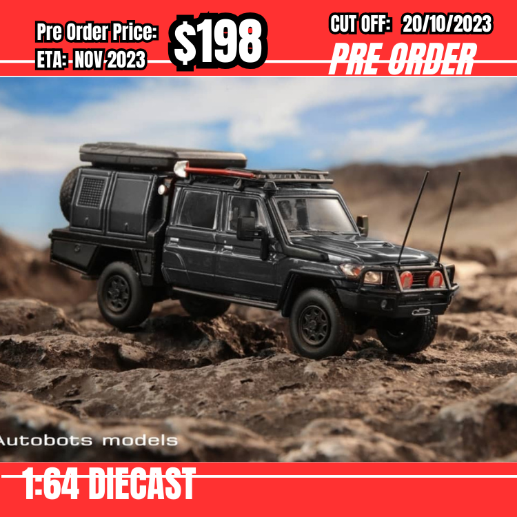 PO-$198 * Autobots Model *1:64 Land Cruiser LC79 Pickup Black [OD18/10]