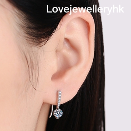 莫桑鑽短吊耳勾     E1C034