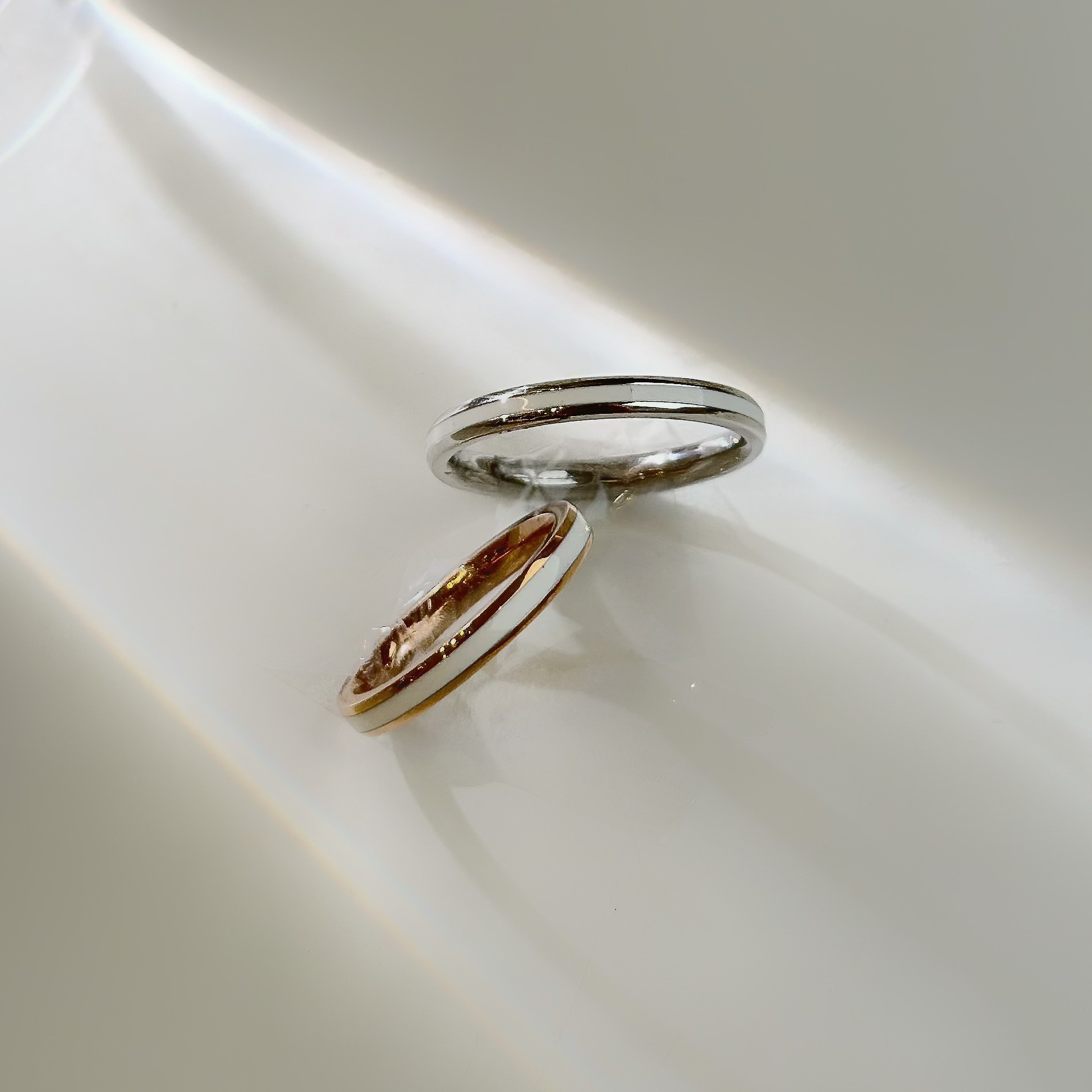 H04【鈦鋼】素面琺瑯鈦鋼戒指