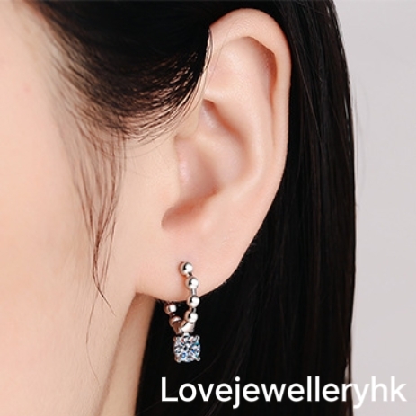 莫桑鑽珠珠耳圈    E1C036