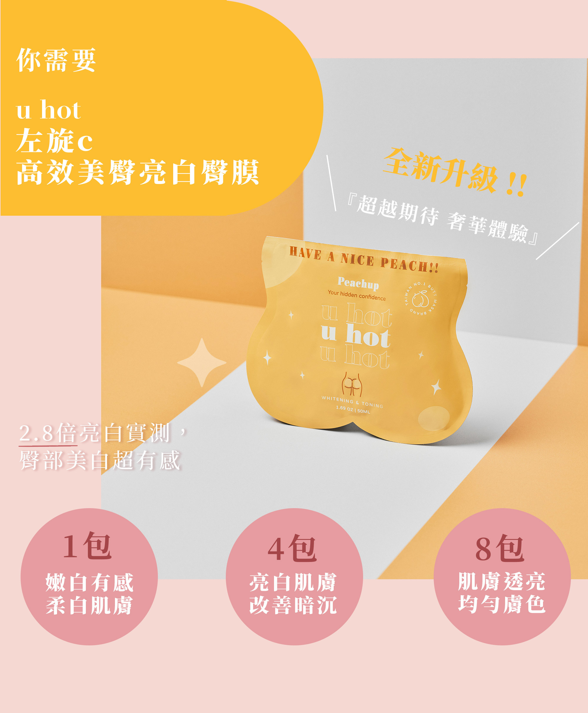 Peachup,臀膜,屁股美白,屁股暗沈,臀膜推薦,美白臀膜