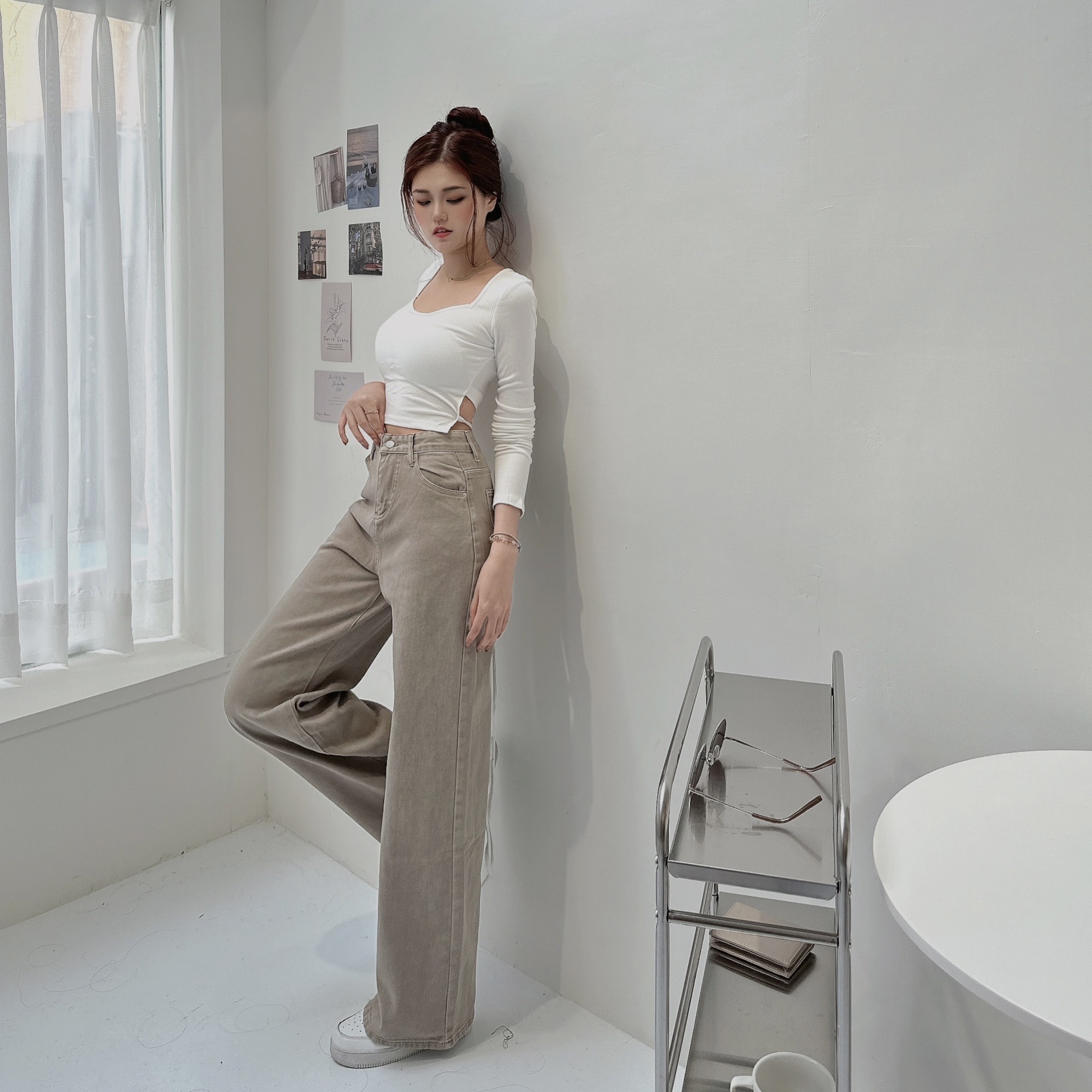 美拉德水洗牛仔寬褲/三色