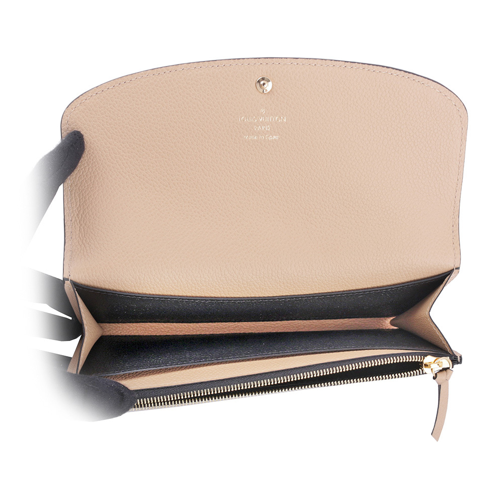 【Louis Vuitton / LV】Monogram 牛皮壓紋 EMILIE 長夾(黑色) M62369