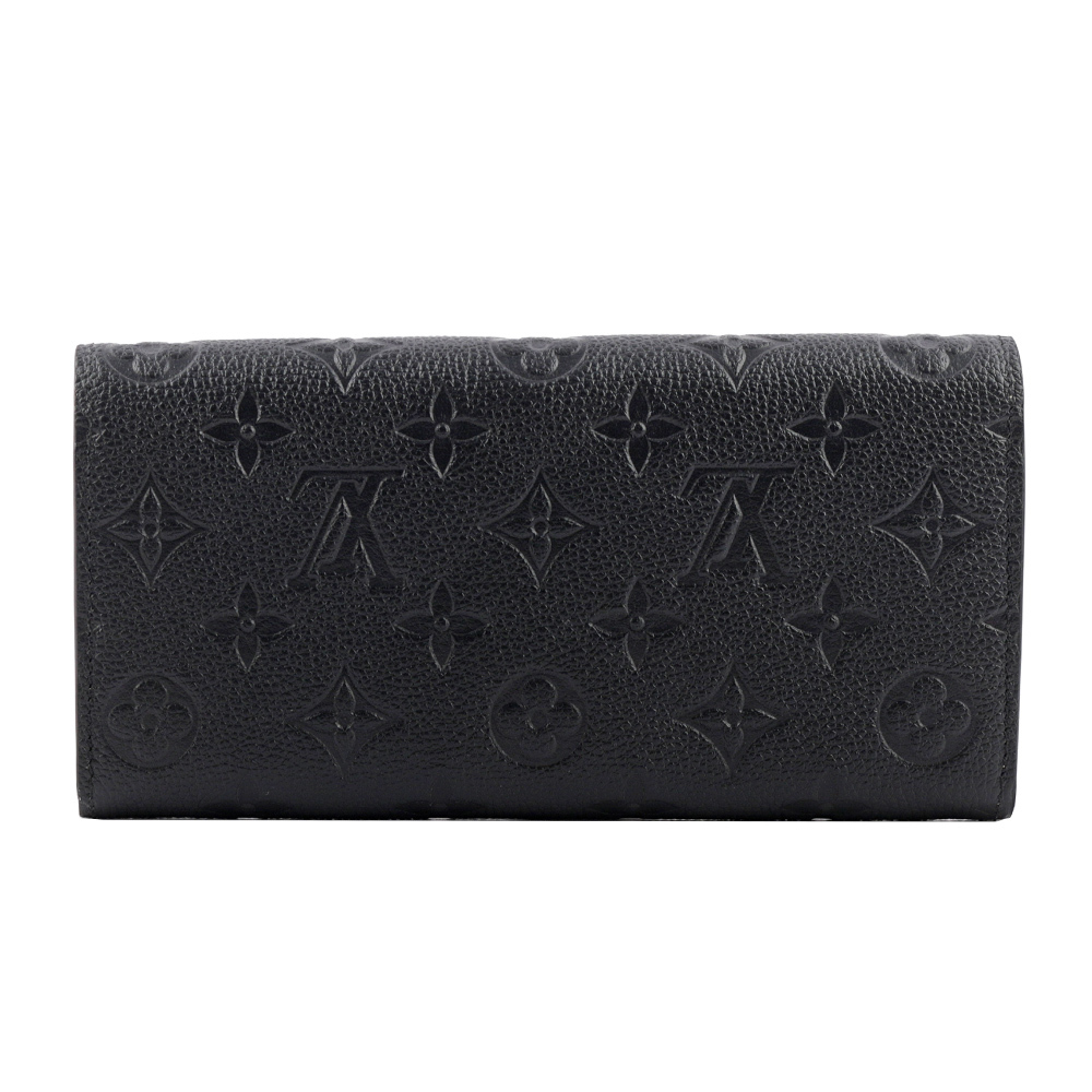 【Louis Vuitton / LV】Monogram 牛皮壓紋 EMILIE 長夾(黑色) M62369