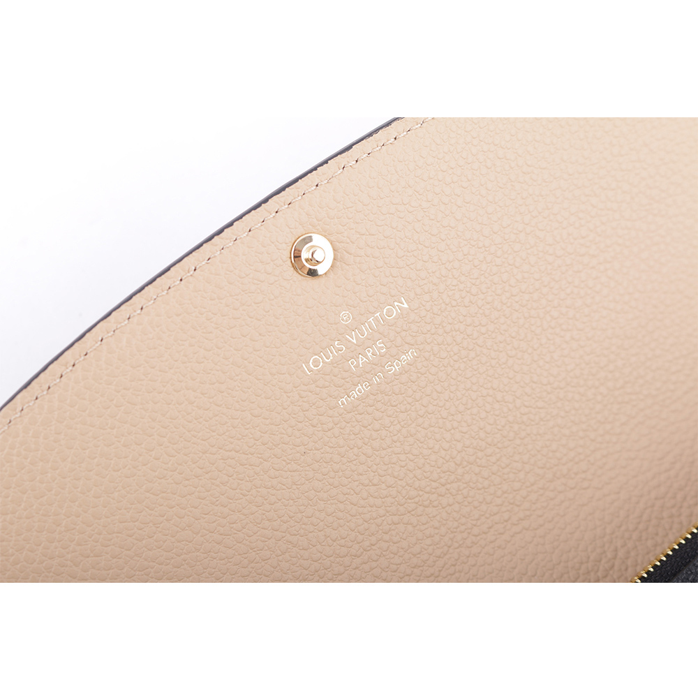 【Louis Vuitton / LV】Monogram 牛皮壓紋 EMILIE 長夾(黑色) M62369
