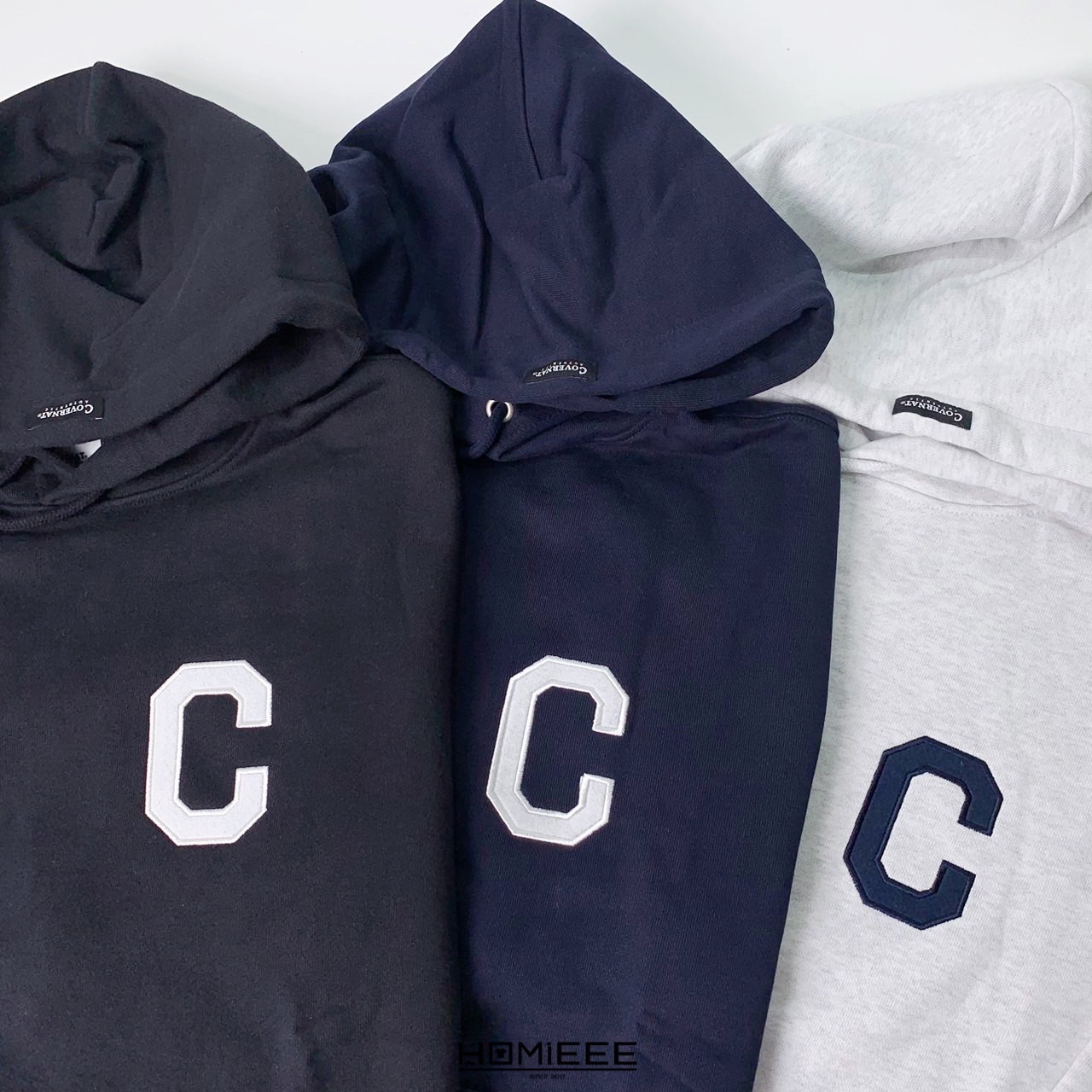 Covernat Unisex C Logo Hoodie 帽T 經典 深藍 灰色 黑色 韓國