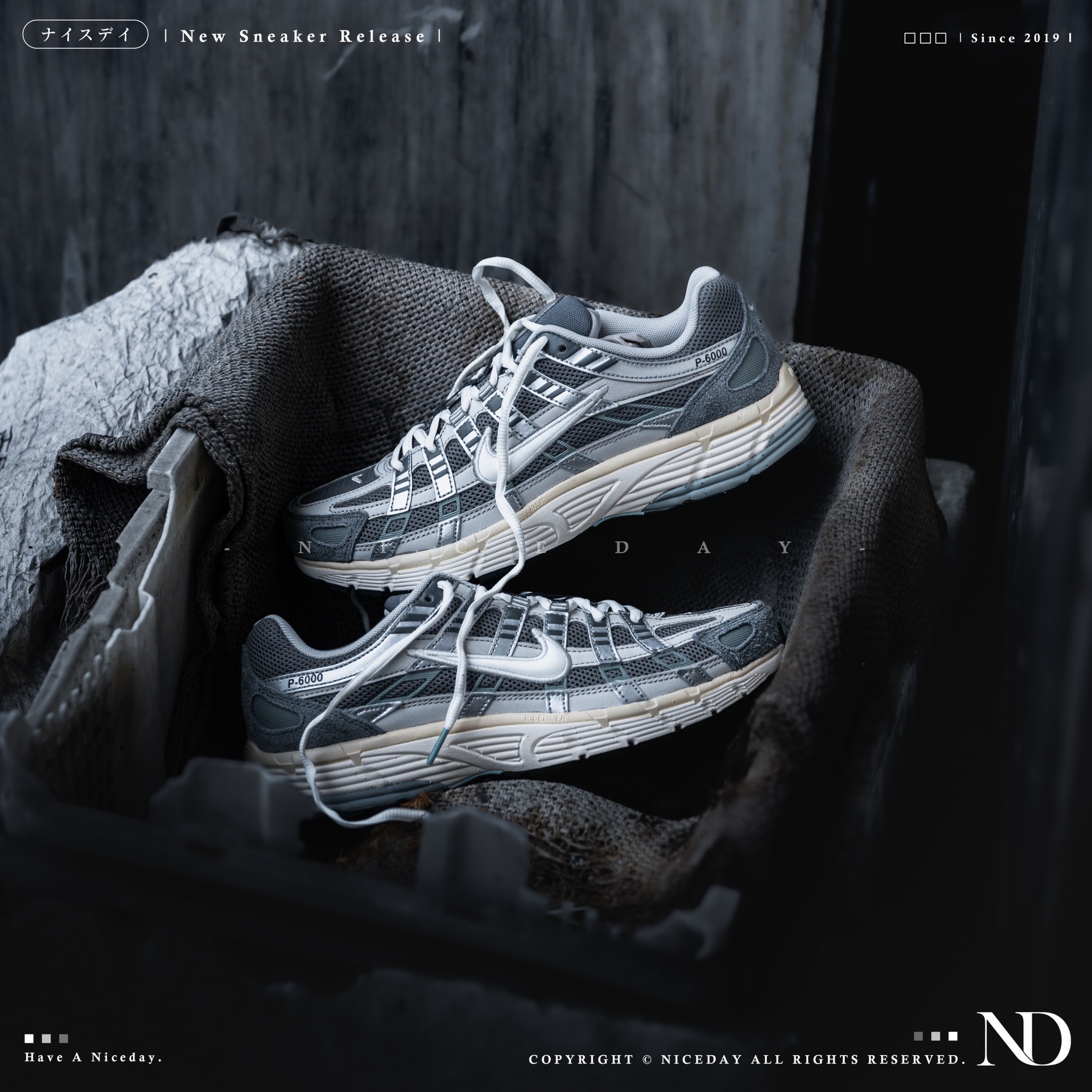 NICEDAY 現貨 Nike P-6000 礦石灰 灰藍 奶油底 復古慢跑鞋 男女 FN7509-029