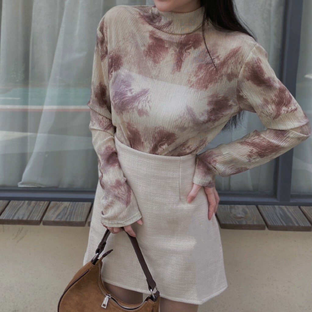 復古紮染微透面膜上衣/二色