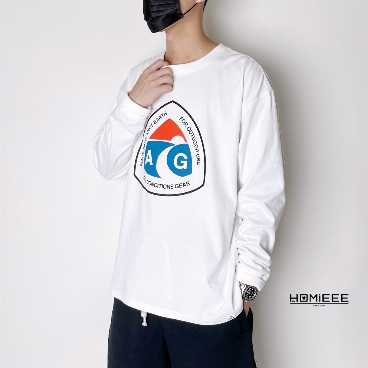 <出清> Nike NRG ACG TEE 長袖 地球 露營 圖案 白色 湖水綠 [DX9451]