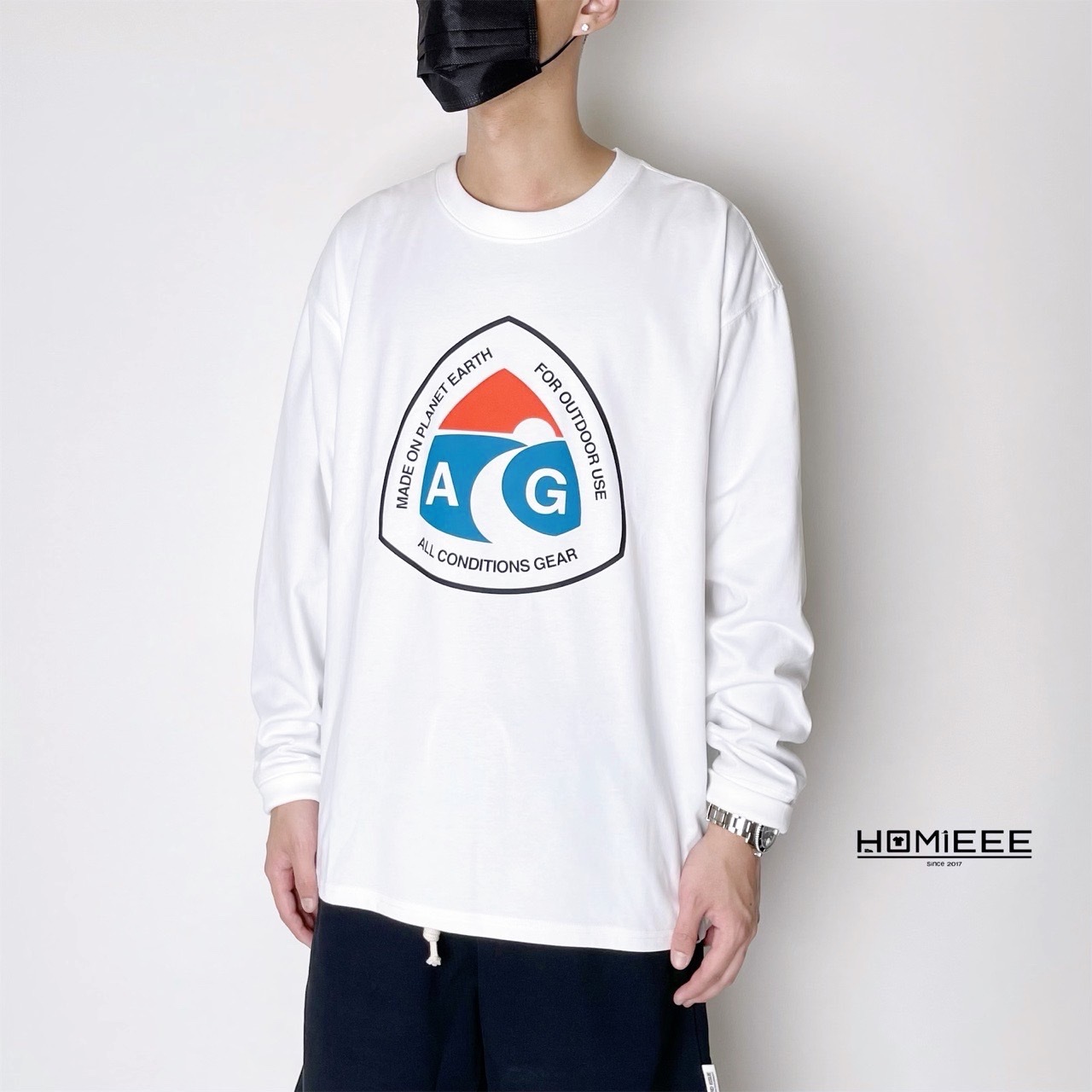 <出清> Nike NRG ACG TEE 長袖 地球 露營 圖案 白色 湖水綠 [DX9451]