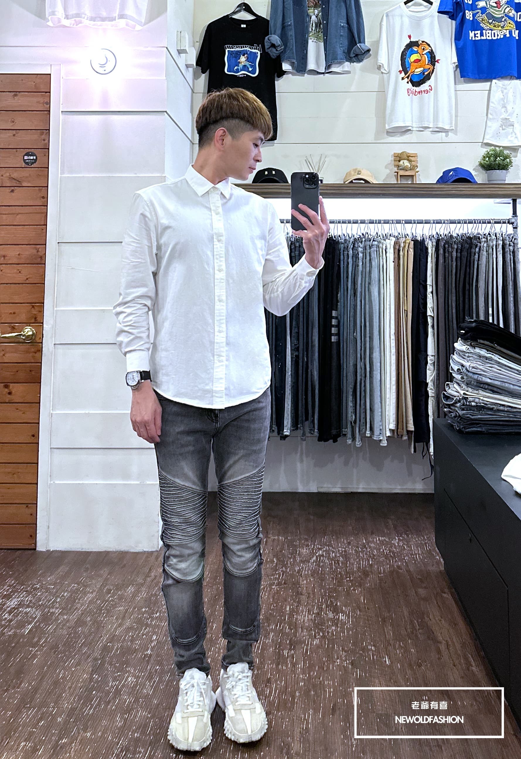 『新品上市』重磅純色素面襯衫-白(NOF23092088)