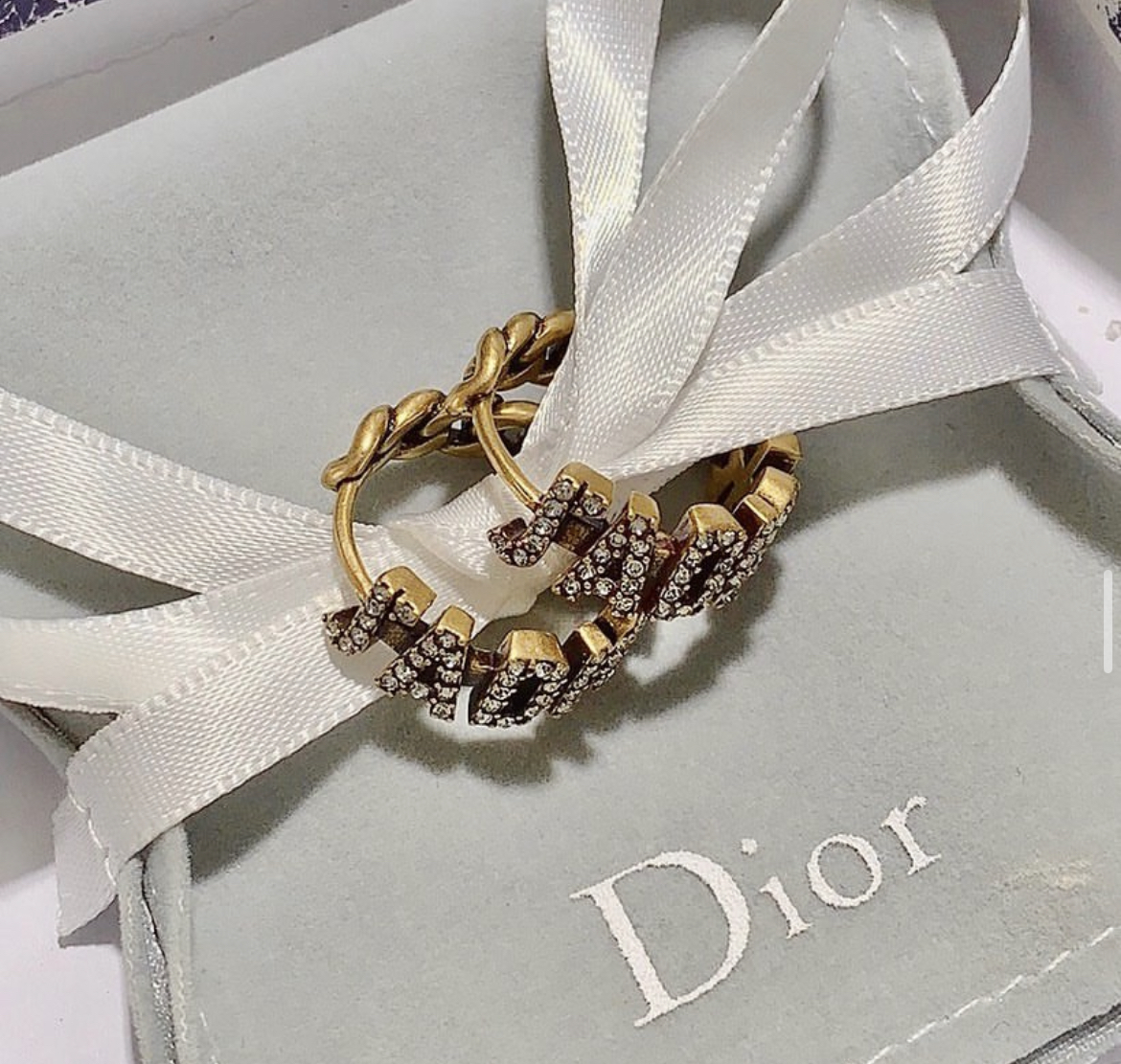 18k JADIOR復古金鑽麻花”高奢定製耳扣釘圈