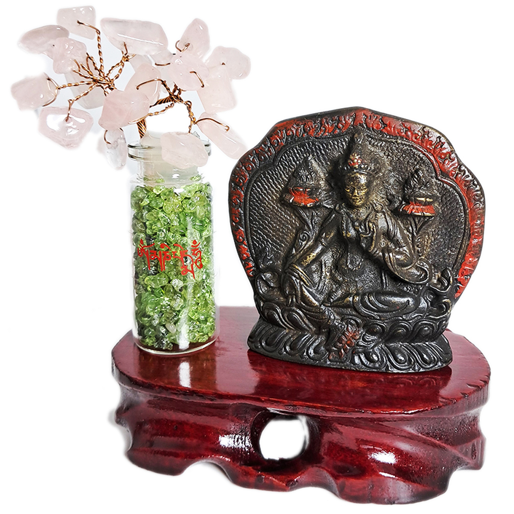 綠度母{鐵}6公分+許願樹&木座組【十方】152360