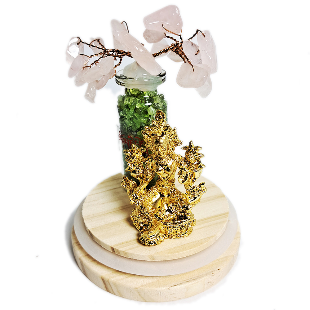 綠度母+水晶許願樹9公分【十方】152358