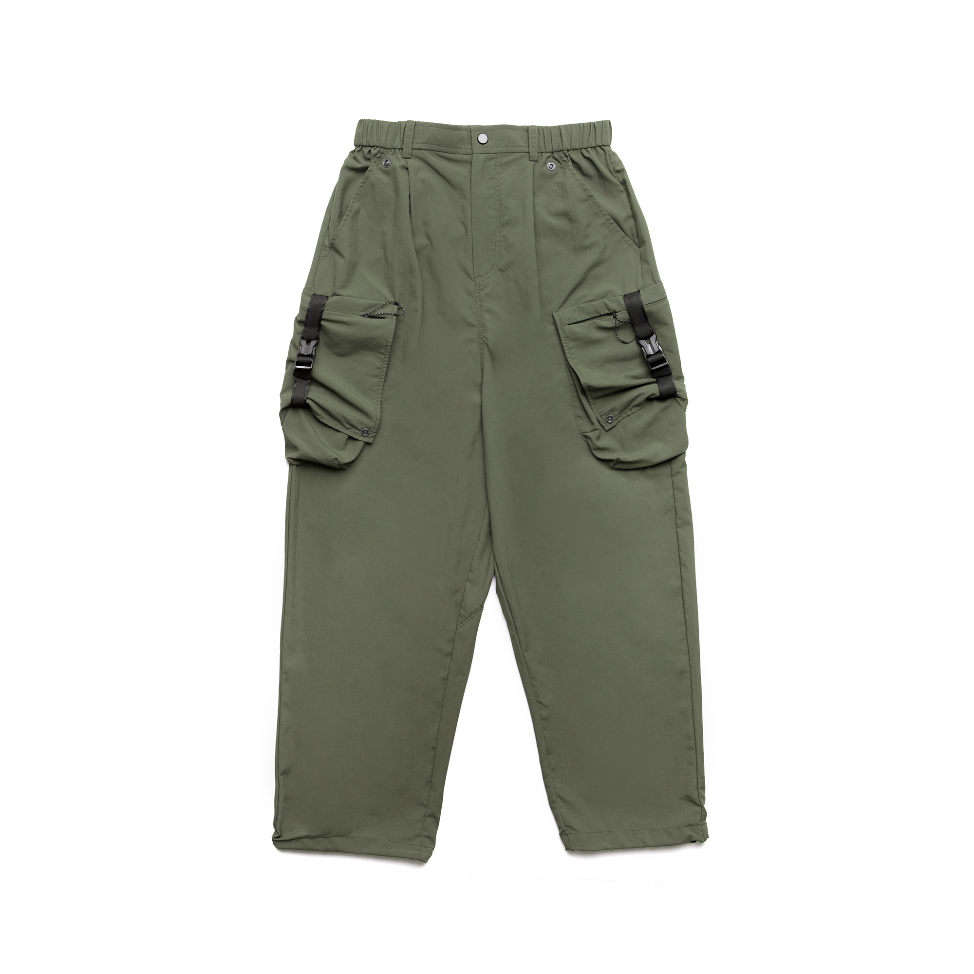 oqLiq Side Width Pants - Green