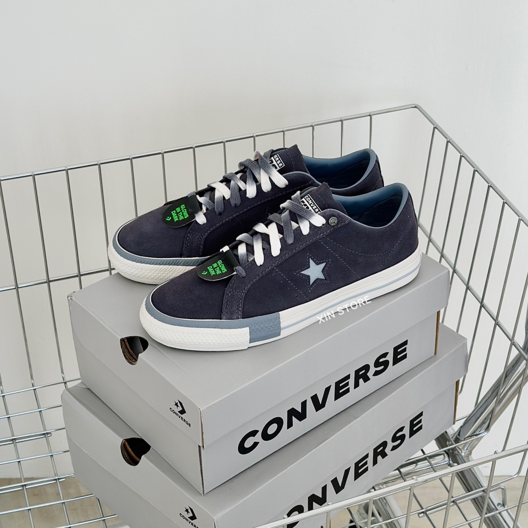 【現貨】Converse One Star Pro OX 低筒 麂皮 夜光 星星 滑板鞋 灰藍