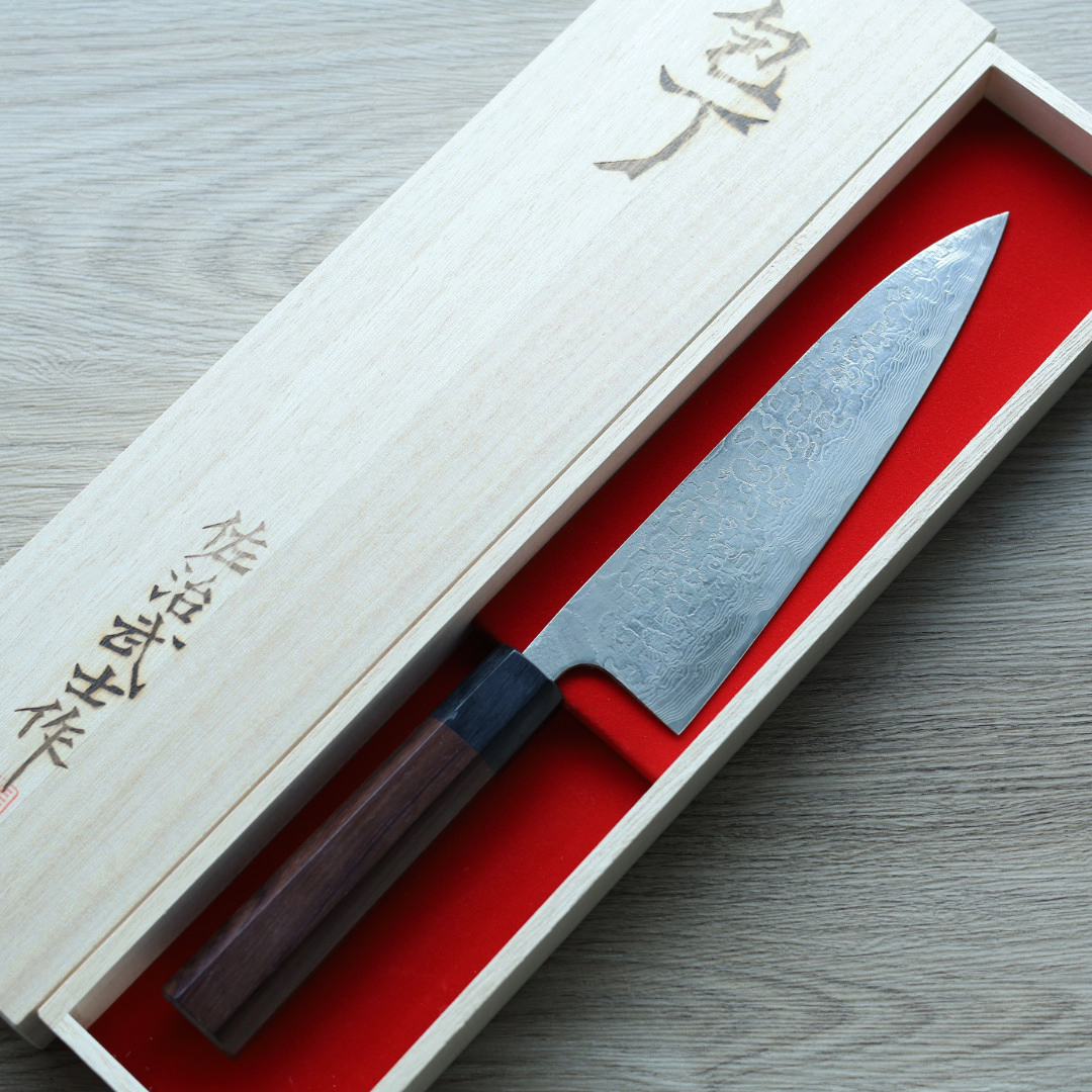 佐治武士 牛刀 180mm SG2粉末HSS鋼 鑽石大馬士革