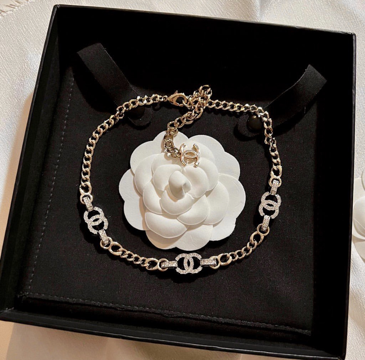 香奶奶 高奢金鑽環鍊雙c定製choker