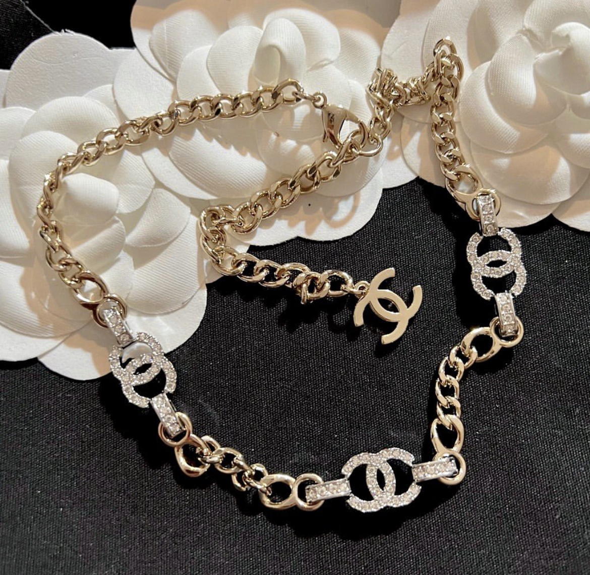 香奶奶 高奢金鑽環鍊雙c定製choker