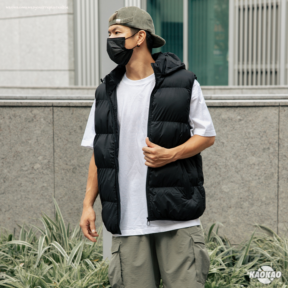 鋪棉 連帽 背心 帽子可拆式