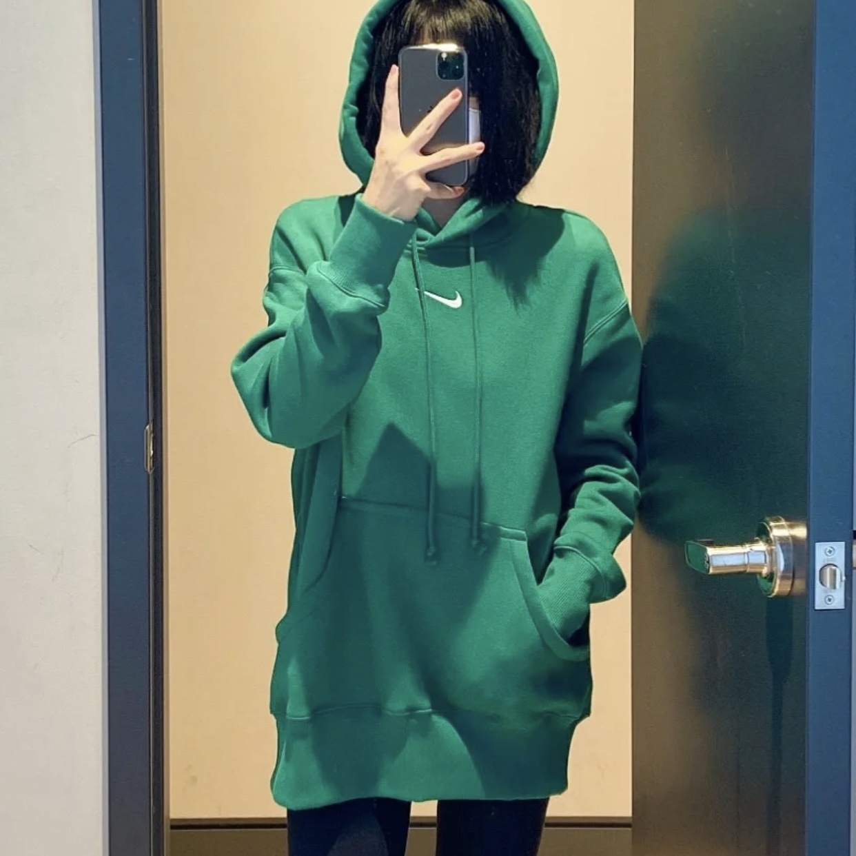 【現貨】Nike NSW Hoodie 帽Tee 抽繩 單勾 口袋 刺繡 刷毛 情侶款 摩卡 BV綠