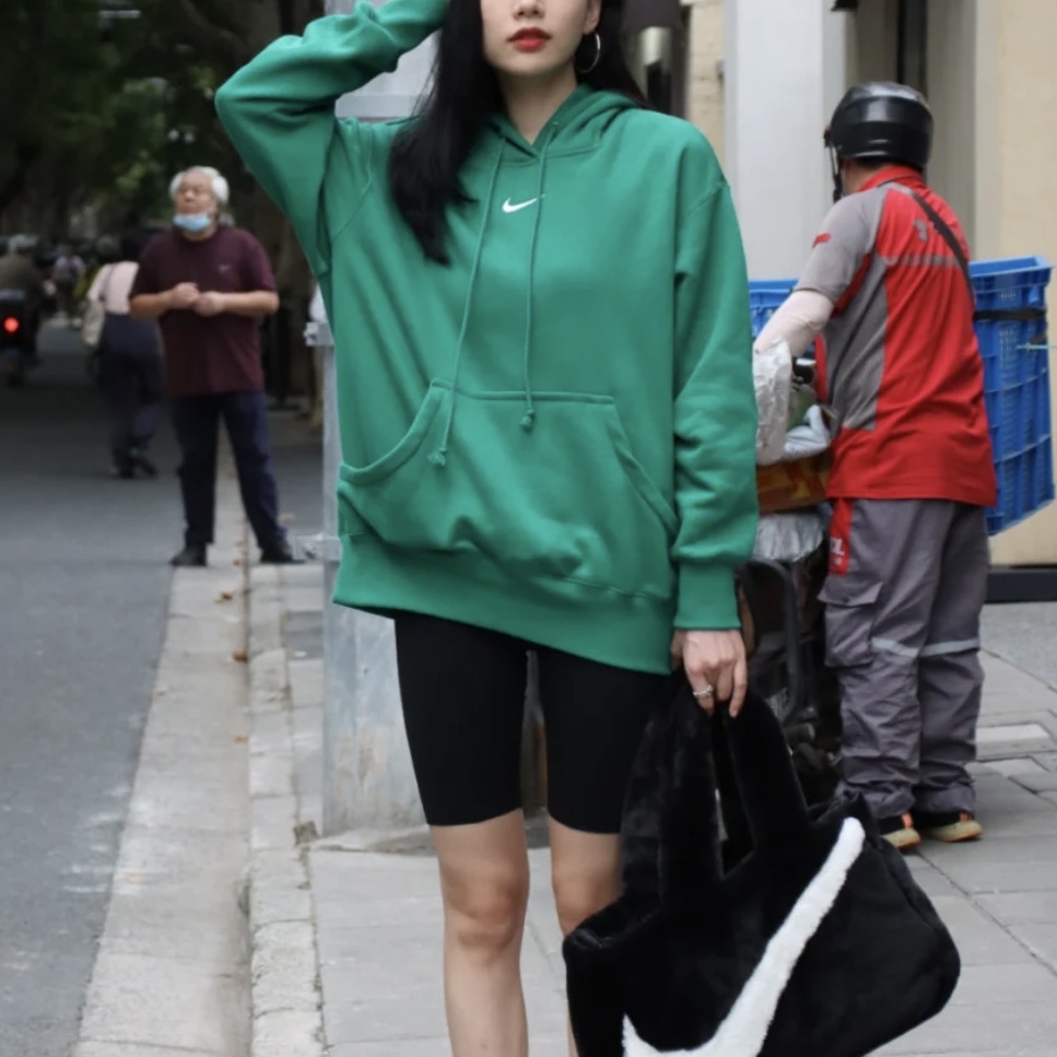 【現貨】Nike NSW Hoodie 帽Tee 抽繩 單勾 口袋 刺繡 刷毛 情侶款 摩卡 BV綠