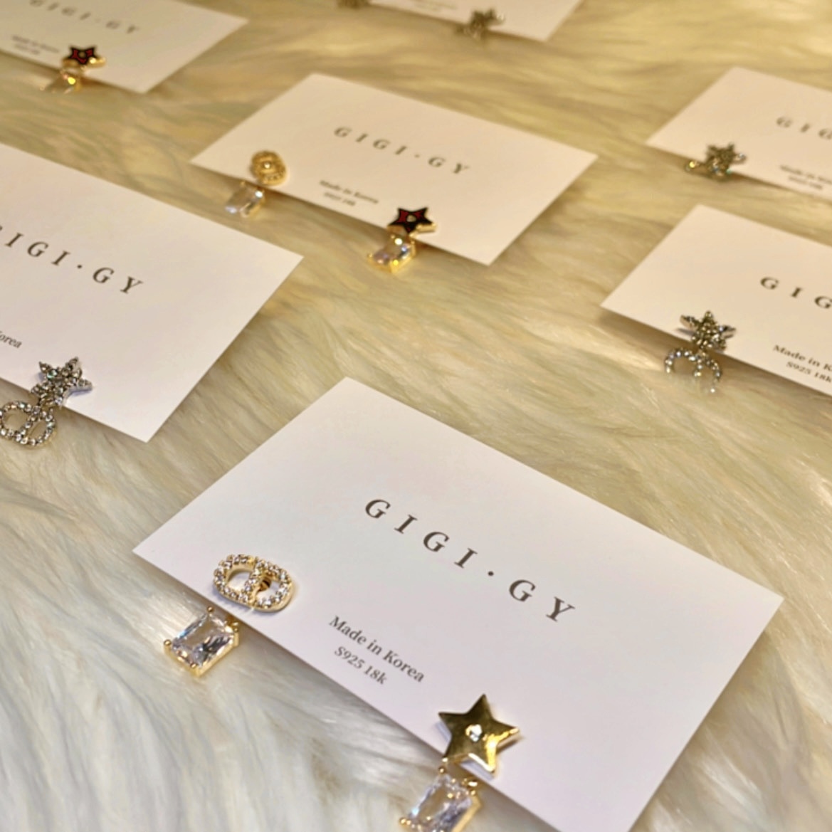 CD方水鑽 金星星後扣小耳墜