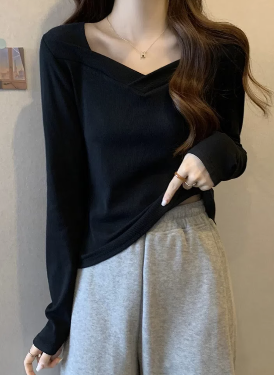 Velvet thickened long-sleeved T-shirt