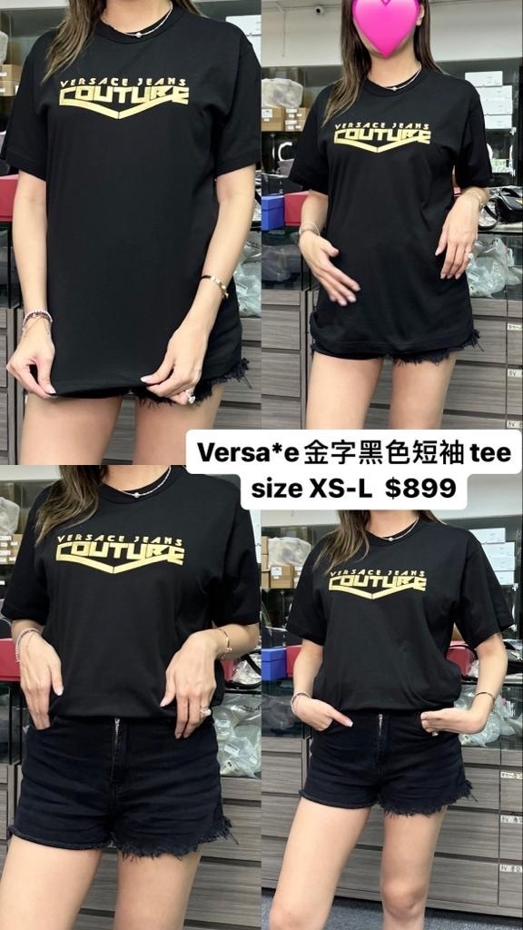 versace 金字黑色短袖TEE -M